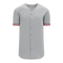 Athletic Knit Full Button Baseball Jersey with Braided Trim (BA5500)